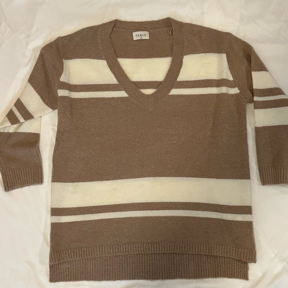 Light Mocha Striped Sweater